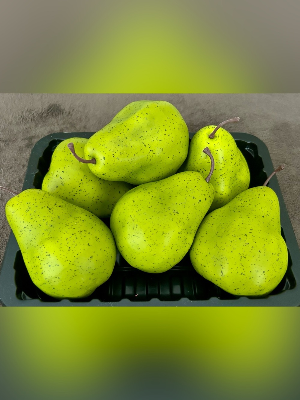 Decorative Green Speckled Pears - Set of 6